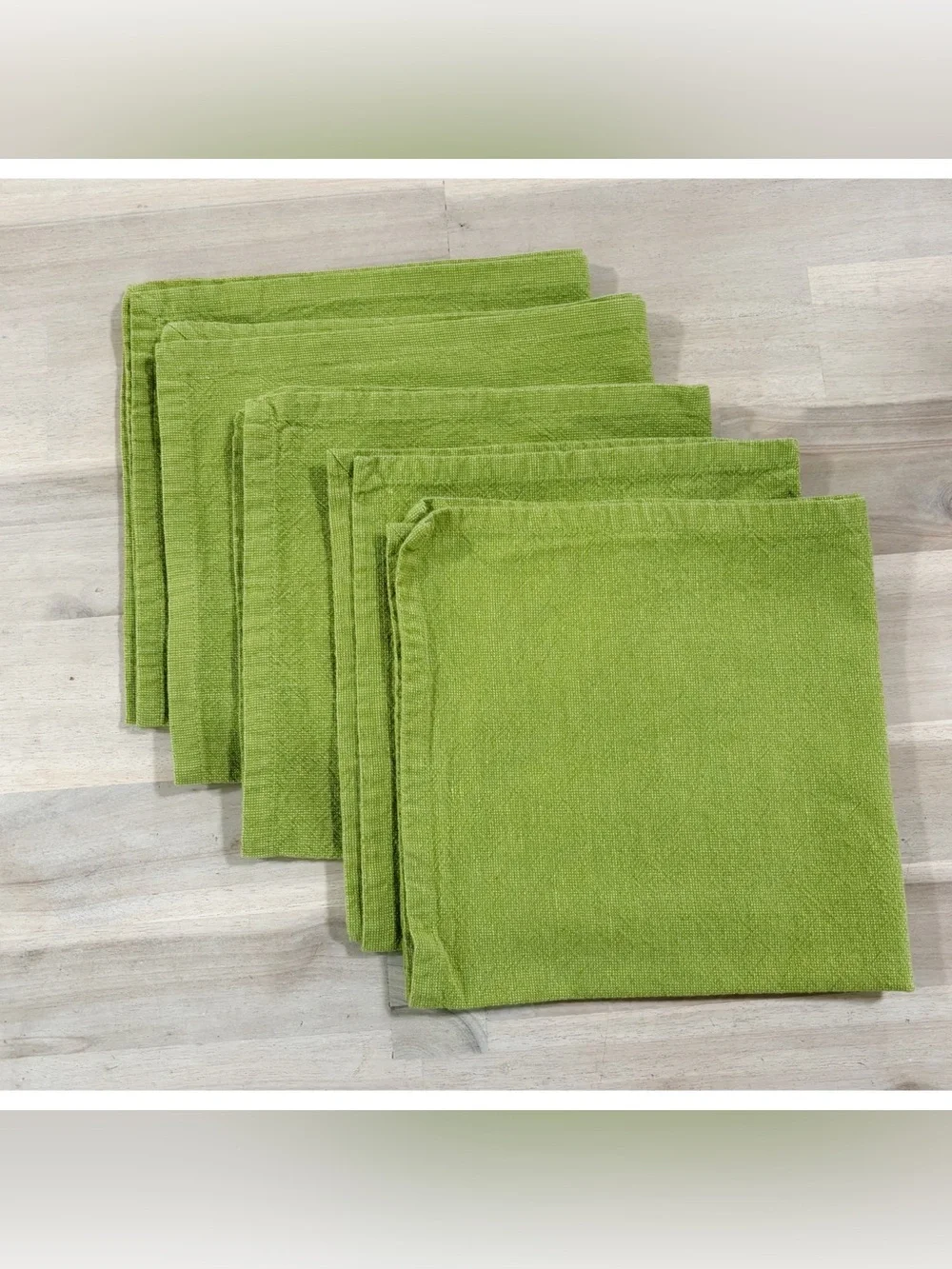 Pier 1 Set Of 5 Lime Green Cotton Napkins 19 X 19